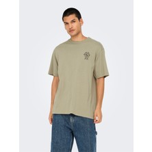 Only & Sons Onsblake Rlx Ss Tee Art Erkek Gri T-Shirt - 4750422