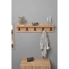 Askılık Duvar Elbise Askılığı Portmanto 80 cm Ceviz Düz