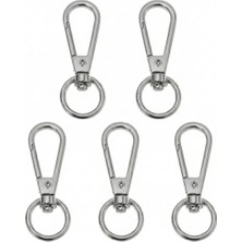 Orhan Çanta 10 Adet 1.3 cm Yaylı Kanca Nikel (Gümüş) - Metal Çanta ve Cüzdan Askı Klipsi