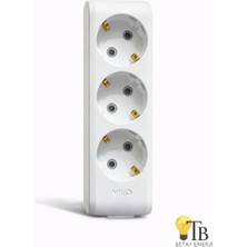 Viko  3’lü Kablosuz Sıvaüstü Topraklı Grup Priz