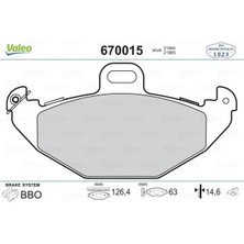 Valeo 670015 Arka Fren Balatası Renault Laguna 93>01 Espace Iıı 96>00 1.6 1.8 1.9dci 2.0 16V 2.2 3.0 7701205491-8671016192-8671005932