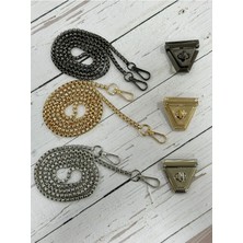 Orhan Çanta Çanta Zincir Seti Küp Model Zincir Üçgen Model Kilit (1 Metre Zincir 1 Adet Çanta Kilidi)