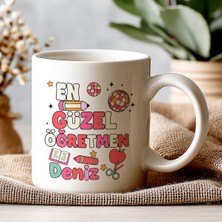 Isimli Öğretmenler Günü Tasarımlı Beyaz Kupa Bardak, Öğretmenler Günü Hediyesi, Kişiye Özel Bardak