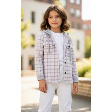 Gala Stil Gala Kolu Lastkli Kapüşonlu Çizgili Unisex Çocuk Gömlek