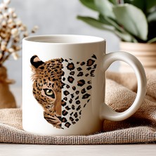 Leopar Desenli Kupa – Leopar Yüz Tasarımlı Şık Kahve Kupası