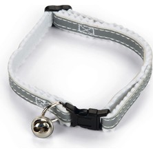 Nrzsnt Beeztees Kedi Boyun Tasması, Fosforlu Gri Beyaz, 24,5-29,5cm