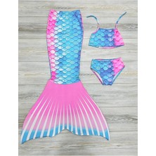 Rapapa Kız Çocuk Deniz Kızı Mayo Kostüm Mavi 0405-0