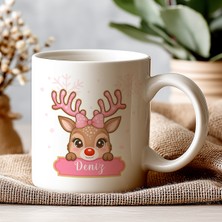 Sevimli Geyik Kupası – Isim Yazılı Kişiye Özel Tasarım, Sevimli Yeni Yıl Hediyesi