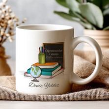 Isimli Öğretmenler Günü Tasarımlı Beyaz Kupa Bardak, Öğretmenler Günü Hediyesi, Kişiye Özel Bardak