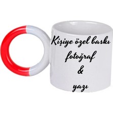 Kişiye Özel Baskılı Halka Kulplu Porselen Kupa