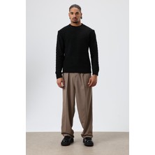 Vamos Baggy Fit Kumaş Pantolon Vizon