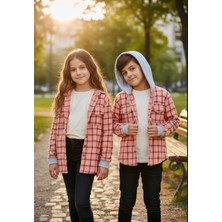 Gala Stil Gala Kolu Lastkli Kapüşonlu Çizgili Unisex Çocuk Gömlek