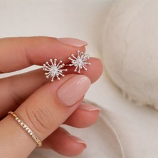 Sevil Gülgün Atelier Gümüş Renk Starbust Yıldız Patlaması Küpe - Yıldıztozu Tasarım  Küpe