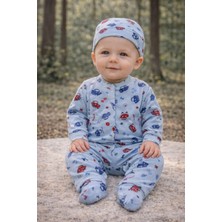 Love Giyim Araba Desenli Şapkalı Tulum