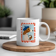 Cool Köpek Tasarımlı Porselen Kupa Bardak – Kahve Severlere Özel Eğlenceli Tasarım