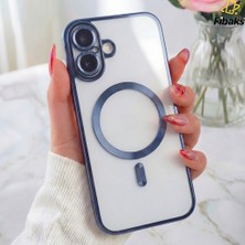 Fibaks Apple iPhone 16 Plus Kılıf Kamera Lens Korumalı Magsafe Şarj Kilifi Şeffaf Renkli Yumuşak Kapak