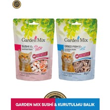 Garden Mix Kuzulu Sushi & Kurutulmuş Balık Kedi Ödül Maması Seti 2X60 gr