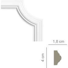 Duvar Çıtası Köşe, 4 Cm, Klasik, (40X18 mm Çıta ile Uyumlu), Polistren, Boyanabilir