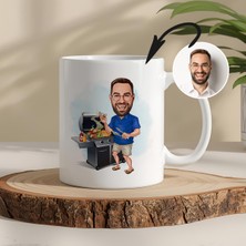 Mangal Ustalarına Özel Karikatür Kupa – Fotoğraftan Kişisel Karikatür Çizimiyle Eğlenceli Hediye