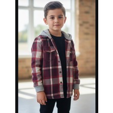 Gala Stil Gala Kapüşonlu Ekoseli Çocuk Unisex Gömlek
