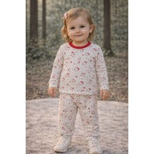Love Giyim Kırmızı Beyaz Desenli Ikili Pijama Takımı