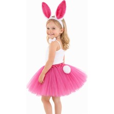 Judge Fuşya Tavşan Kostüm Seti Kız Çocuk – Tütü Etekli 4 Parça (5422)