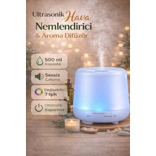 vooka 500 ml Ultrasonik Hava Nemlendirici ve Aroma Difüzörü  7 Çeşit Renk LED Aydınlatma Seçeneği ve Sessiz Çalışma Özelliği