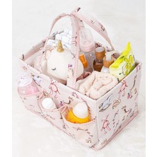 Karahanbey Baby Kullanımı Kolay Desenli Taşınabilir Bakım Çantası (Pembe)
