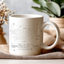 Makine Mühendisi Tasarım Kupa – Teknik Çizim Temalı Mühendislik Hediyesi – Ofis ve Masa Dekoru Kupa