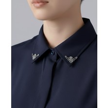 Gümüş Renk Gömlek Yaka Iğnesi & Broş