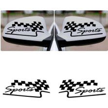 Asilmeydan 2 Ad Sports Damalı Bayrak Dikiz Ayna Sticker, Araba Etiket, Tuning, Aksesuar, Modifiye, Arma,