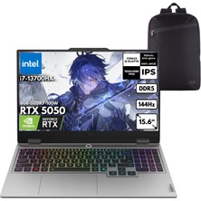 Lenovo Loq 15IRX10 I7-13700HX 64-Gbddr5 2 Tbssd RTX5050 (8GB-GDDR7-100W) 15.6" Fhd Windows 10 Home + Hmf Sırt Çantası 83JE00U8TRHMF54