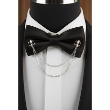 Gümüş Renk Kraliyet Zambağı Zincirli Gömlek & Ceket & Damatlık & Yaka Iğnesi