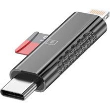 Forzacase 3in Lightning Type-C Tf Sd Kart Okuyucu Adaptör Reader - FC1155