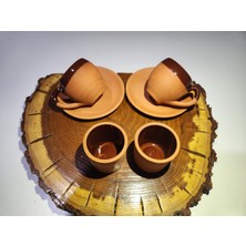 Artdocia Toprak Kahve Fincanı 2 Kişilik ve Kahve Yanı Su Bardağı