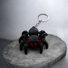 Portal 3d Port.al Eklemli ve Hareketli Bacaklı 3D Örümcek Figür Anahtarlık - Siyah - Pla