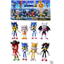 Brother Toys Sonic 8li Figür Set Mavi Kirpi Sonik ve Arkadaşları Tails Knuckles Dolgulu Malzeme