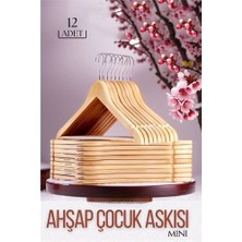 SHC4200 Bfs Mini Ahşap Çocuk Elbise Askısı 12 Adet