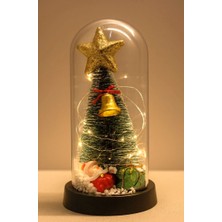 SiHako Yılbaşı Temalı Işıklı Dekoratif Cam Fanus ALK5078