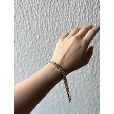 Zayora Aksesuar Vip Gold Renk Taşlı Zincir Bileklik