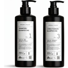 Mercada Siyah No1 Purifying And Soothing Shampoo 380 ml + No 3 Purifying And Soothing Conditioner 380 ml – Bergamot ve Patçuli Özlü
