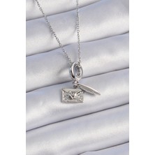 Eco Lounge 316L Çelik Gümüş Renk Kalp Detay Mektup Figür Charm Model Kadın Kolye