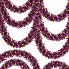 SiHako Mor Turuncu Renk 4 cm Genişlik Garland Çift Renk Süs 180 cm