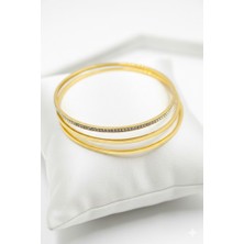 Ares 01 Store 3’lü Ajda Bilezik 65 mm – Taş Detaylı Şık ve Zarif Tasarım