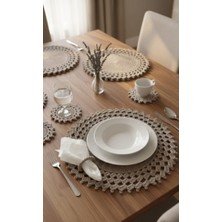 El Örgüsü 6 Kişilik Polyester Makrome Supla Takımı