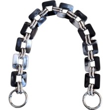 Nildenhobim Örgü Çanta ve Deri Çantalar Için Akrilik Model Çanta Sap - Uzunluk : 45 cm ( Gümüş Aksesuar)