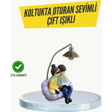 Okuyan Çift Figürlü Dekoratif Gece Lambası Hediye Seçeneği