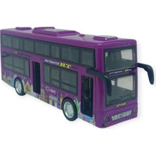 Novytech Sesli Işıklı Çift Katlı Otobüs 20 cm - Mor (Lisinya)