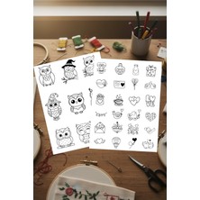 Ca Hand Embroidery 2li SET Suda Eriyen Çözünen Yapışkanlı Tela Nakış Telası Yamaları Motifleri Desenleri Motif Seti A4