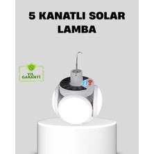 Solar Güneş Enerjili ve USB Şarjlı 5 Kanatlı LED Kamp Lambası